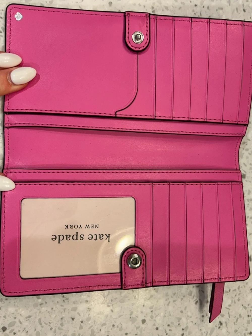 kate spade Hot Pink Leather Continental Wallet